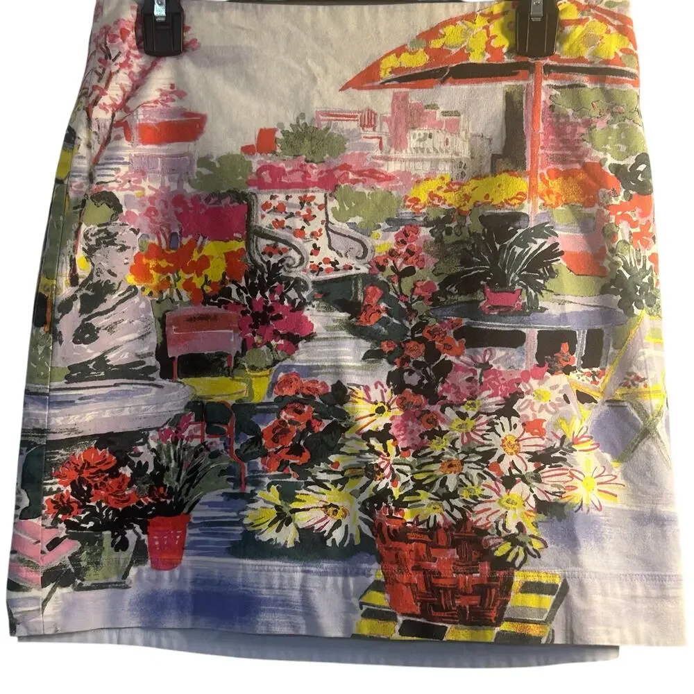Talbots floral garden lined skirt size 4 officewear business casual vacation